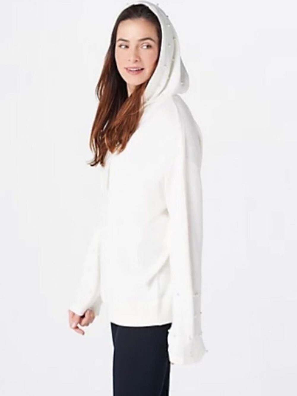 Attitudes by Renee Pearl Embellished Hoodie